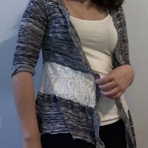 Grey Lace Cardigan